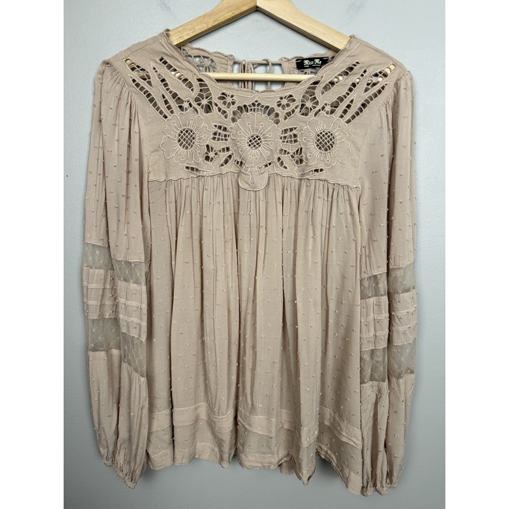 Boho Lace-Yoke Women's Top in Blush by Free People